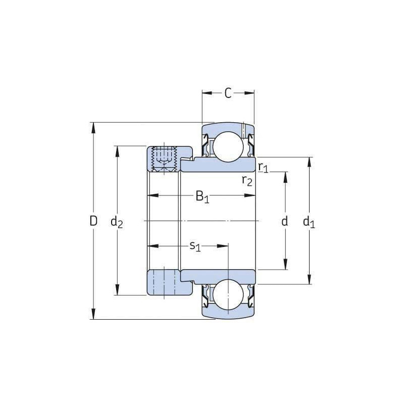 Wkład łożyska 1-1-4 - 31-75x62x18 mm SKF SKF YET206104SKF - dilagro.pl - 1