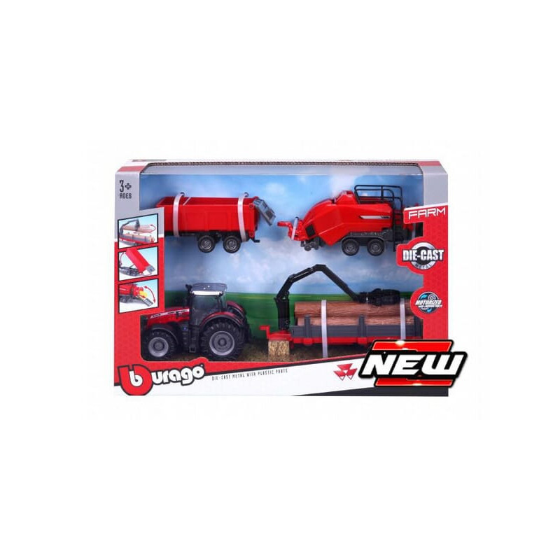 Zestaw do zabawy Massey Ferguson 8740S Bburago BB1831668M - dilagro.pl - 1