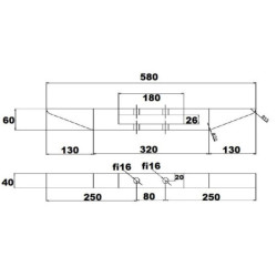 Dłuto typu MICHEL- 580x60x80  Made in Italy