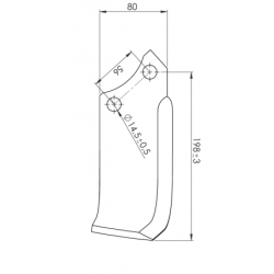 Nożyk Maschio 80x10 LEWY- M74100436 wzmocniony zamiennnik