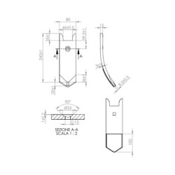Horsch- dłuto redliczki wzmocnione 80X12 -zamiennik 34060850