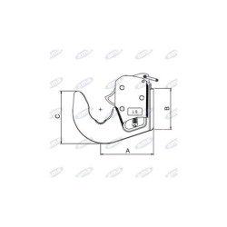 Hak do wspawania ramienia dolnego kat. 1 Nowy mechanizm zabezp. Kula 44mm  - zastosowanie do 55 KM (40KW)