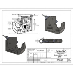 Hak do wspawania ramienia dolnego kat. 1 Nowy mechanizm zabezp. Kula 44mm  - zastosowanie do 55 KM (40KW)