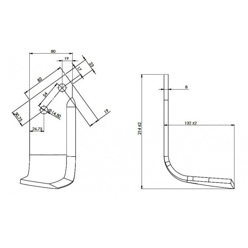 Podcinacz boczny prawy BEDNAR  KM060170