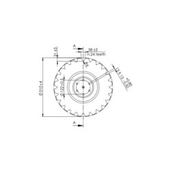 Talerz 510 drobnoząbkowany pod piastę 6-otworową