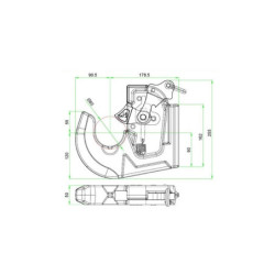 Hak do wspawania ramienia dolnego kat. 4 nowy mechanizm zabezp. Kula 85mm  - zastosowanie do 400 KM (295KW)