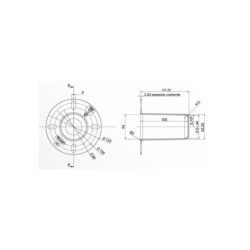 Kołnierzowa osłonka wałka WOM z czteroma  otworami