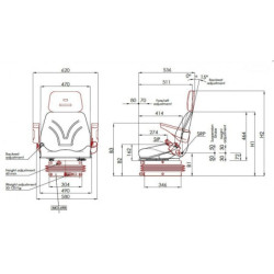 Fotel z amortyzacją pneumatyczną- FUNKCJĄ PŁYWAJĄCĄ- podłokietnikami i zagłówkiem AMA SEAT