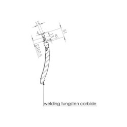 Dłuto grządzieli Horsch dwuotworowe- wzmocnione napawem + płytką tungsten 80x20-zamiennik