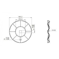 Talerz 560x5 Q.31 ONDULATO-FALISTY- TWIN DISC