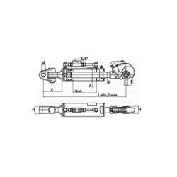 Łącznik hydrauliczny kat. 3 650-910 mm z główką widełkową (28mm) hakiem (32mm)