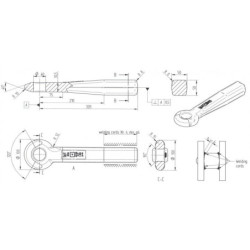 Ucho zaczepu do wspawania 10T  50x50mm