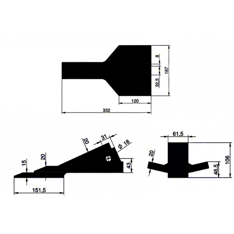 Dłuto kret Unia napaw + płytka uchwyt mocujący 32